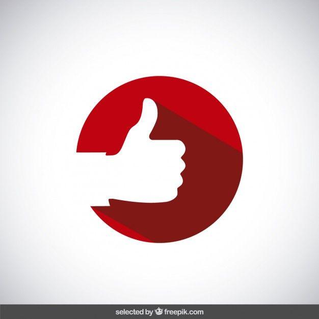 Red Circle Facebook Logo - Thumb up on red circle Vector | Free Download