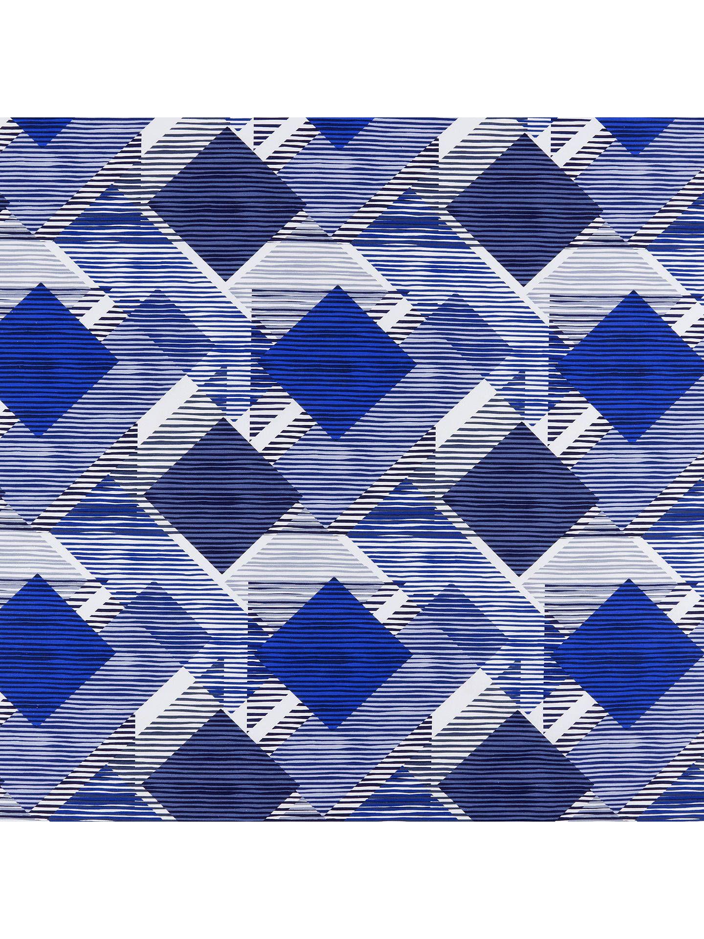 Indigo Diamond Logo - Indigo Fabrics Diamond Stripe Print Fabric, Blue at John Lewis