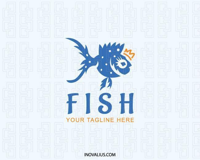 Blue and Yellow Restaurant Logo - King Fish Logo | Logos For Sale | Logo design, Logos, Fish logo