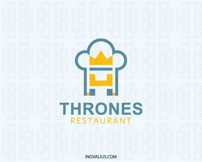 Blue and Yellow Restaurant Logo - Thrones Restaurant Logo Design | Inovalius