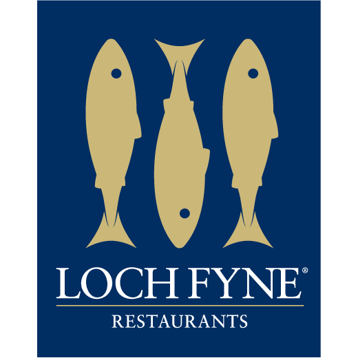 Blue and Yellow Restaurant Logo - Loch Fyne. Bluewater Shopping & Retail Destination, Kent
