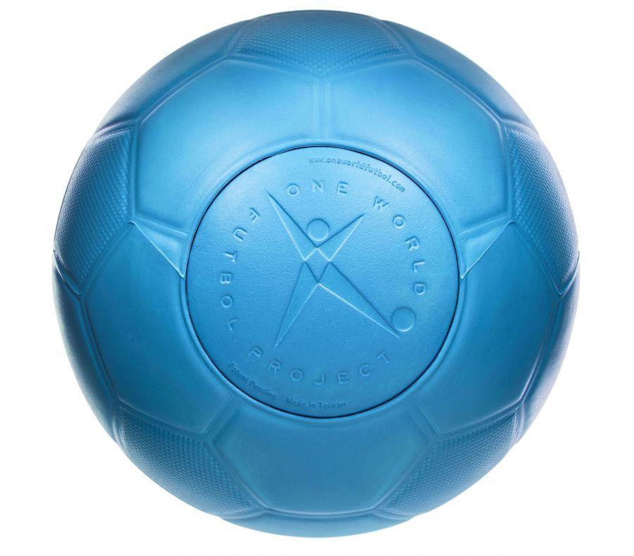 Soccer Ball World Logo - Ultra Durable Soccer Ball. Blue One World Futbol. Size Size 5