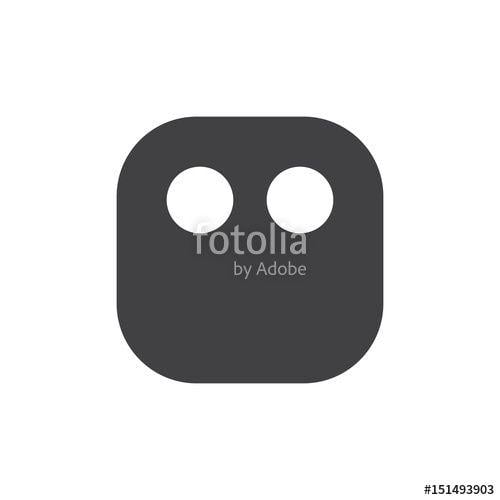 Blank Face Logo - Blank face without mouth emoji. glyph icon, vector emoticon Stock
