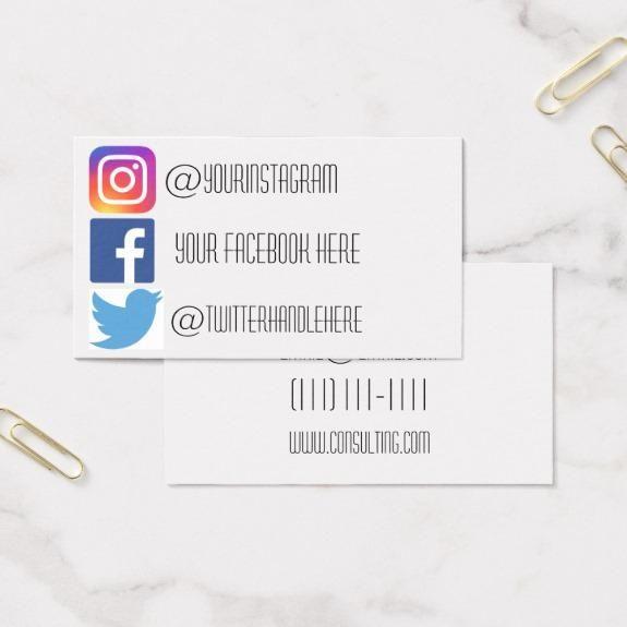 Facebook and Instagram for Business Card Logo - Instagram facebook twitter business Cards