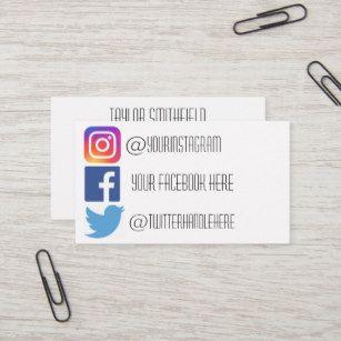 Facebook and Instagram for Business Card Logo - Instagram Business Cards | Zazzle UK