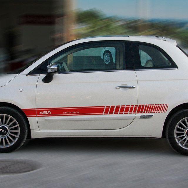 Fiat 500 Abarth Logo - Car Styling Abarth Logo Side Skirt Sticker Body Decor Racing Stripe ...