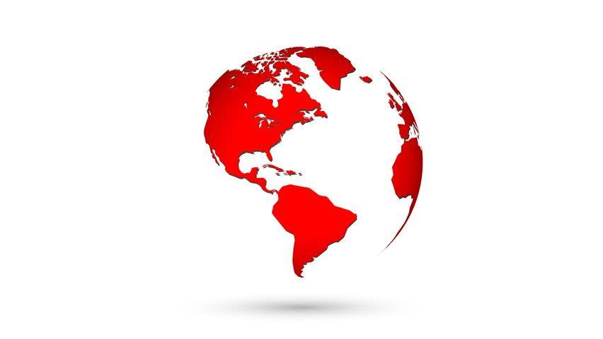 Red World Globe Logo - Rotation Planet. Earth Globe. World Stock Footage Video (100 ...