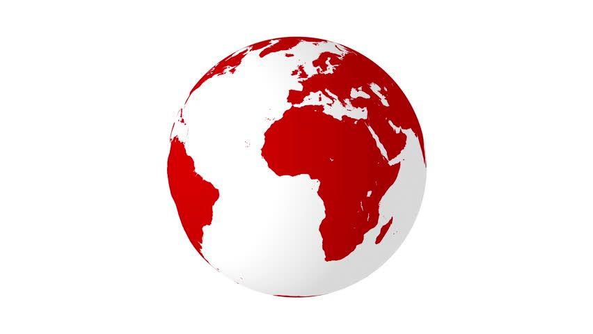 Red World Globe Logo - Rotating Red Earth 4k Animation Stock Footage Video 100% Royalty