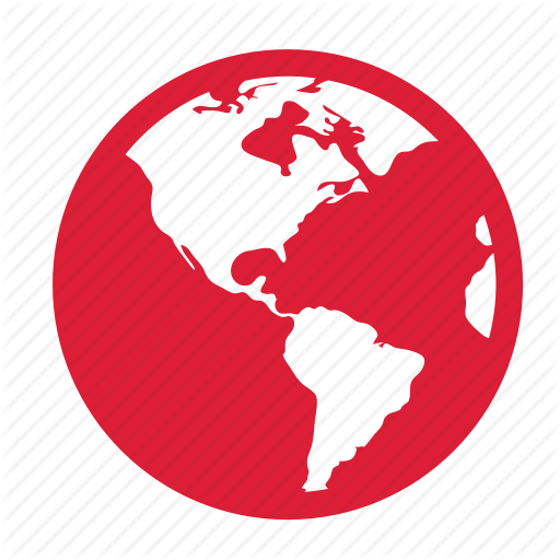 Red World Globe Logo - Atlas, country, globe, international, map, world icon