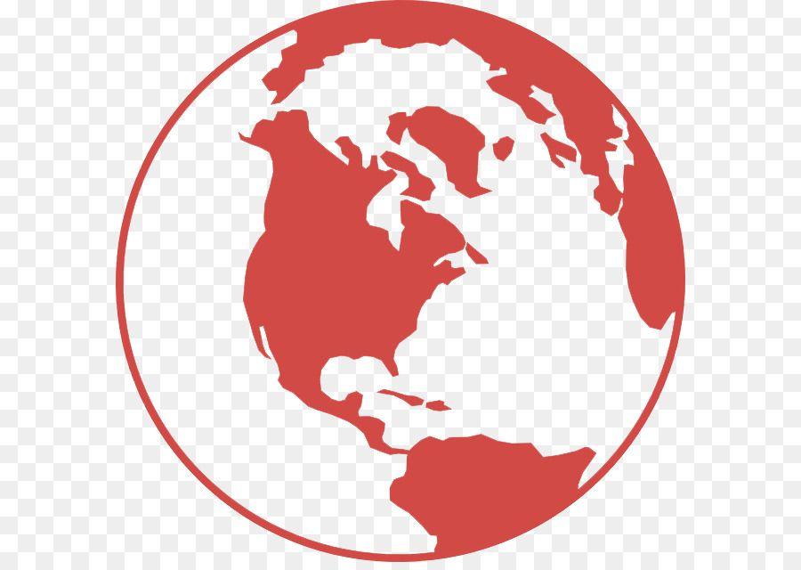 Red World Globe Logo - Globe Earth World Black and white Clip art png download