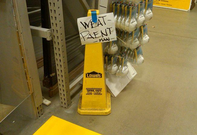 Funny Lowe's Logo - Weat Paent Man Sign At Lowe's Makes Reading Fun Again