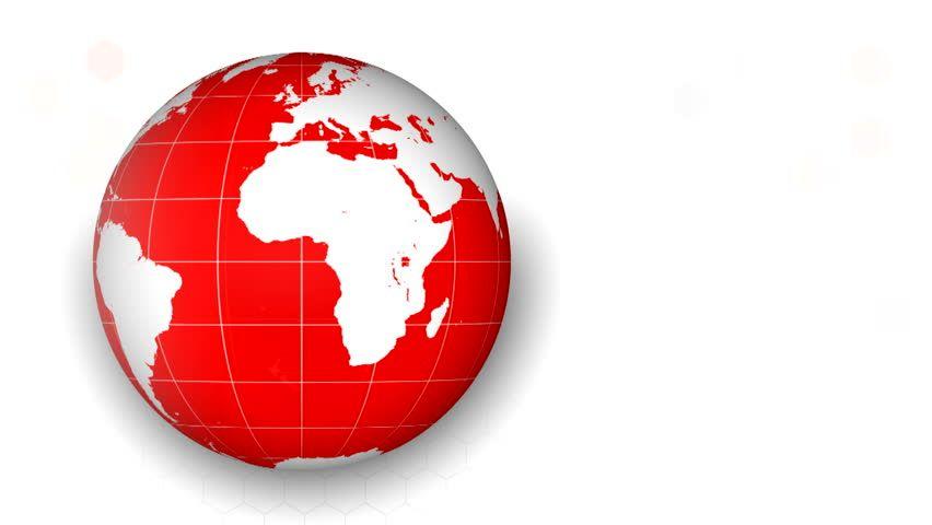 Red World Globe Logo - Rotating Earth Globe Detailed Texture Stock Footage Video (100 ...