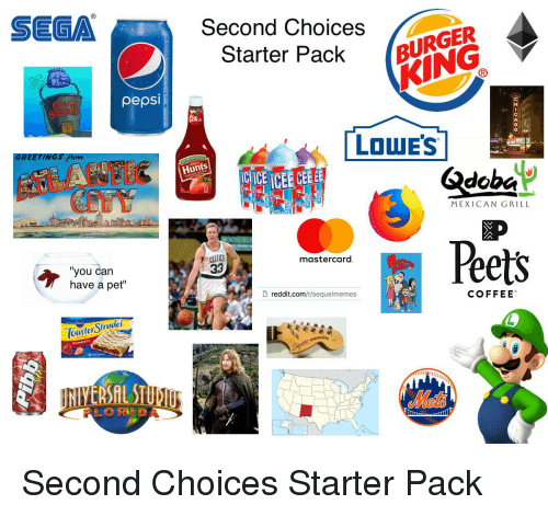 Funny Lowe's Logo - SEGA Second Choices Starter Pack BNG BURGER Pepsi LOWE'S Hunts