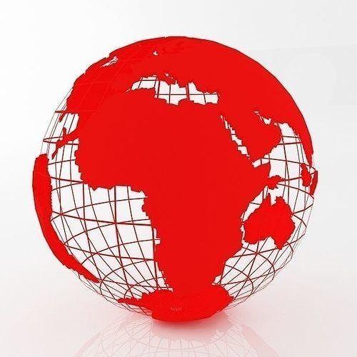 Red World Globe Logo - 3D Red Earth Globe