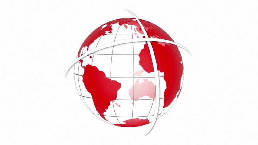 Red World Globe Logo - 4k Red Earth On White Stock Footage Video 100% Royalty Free