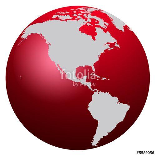 Red World Globe Logo - red world map globe