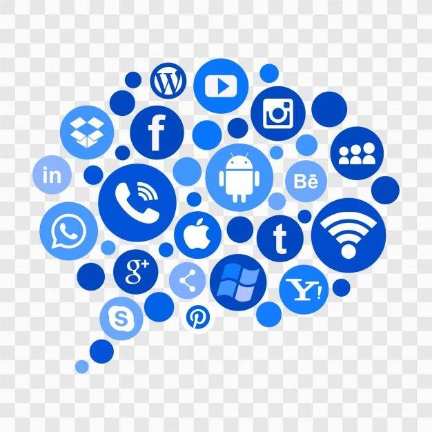 Blue Social Media Logo - Blue social media icons Vector