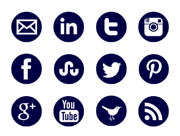 Blue Social Media Logo - Free Navy and White Social Media Icon Set - Geek Fairy Design Studio