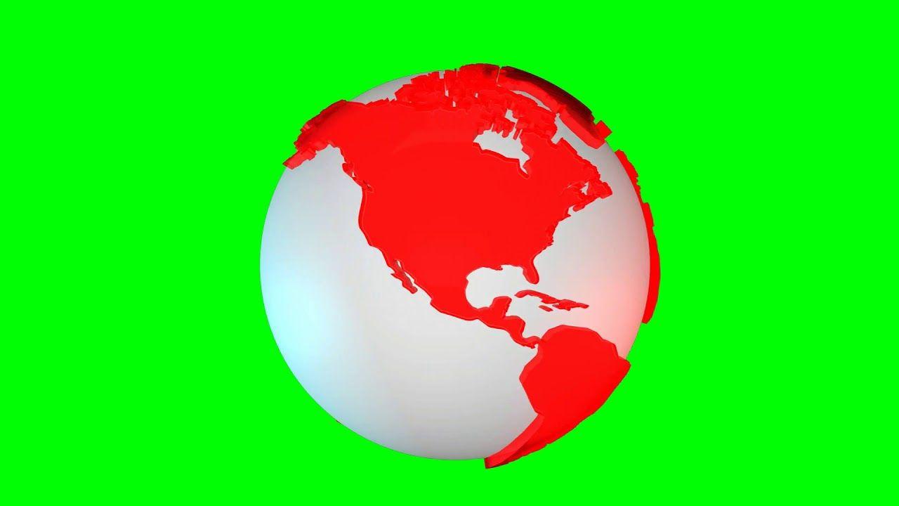 Red World Globe Logo - Animated Red world globe green screen : Red earth green screen ...