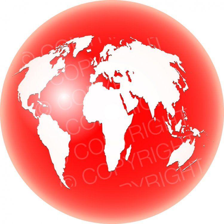 Red World Globe Logo - Red World Globe Clip Art – Prawny Clipart Cartoons & Vintage ...