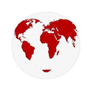 Red World Globe Logo - Amazon.com : DIYthinker Heart Red World Map Valentine's Day Anti