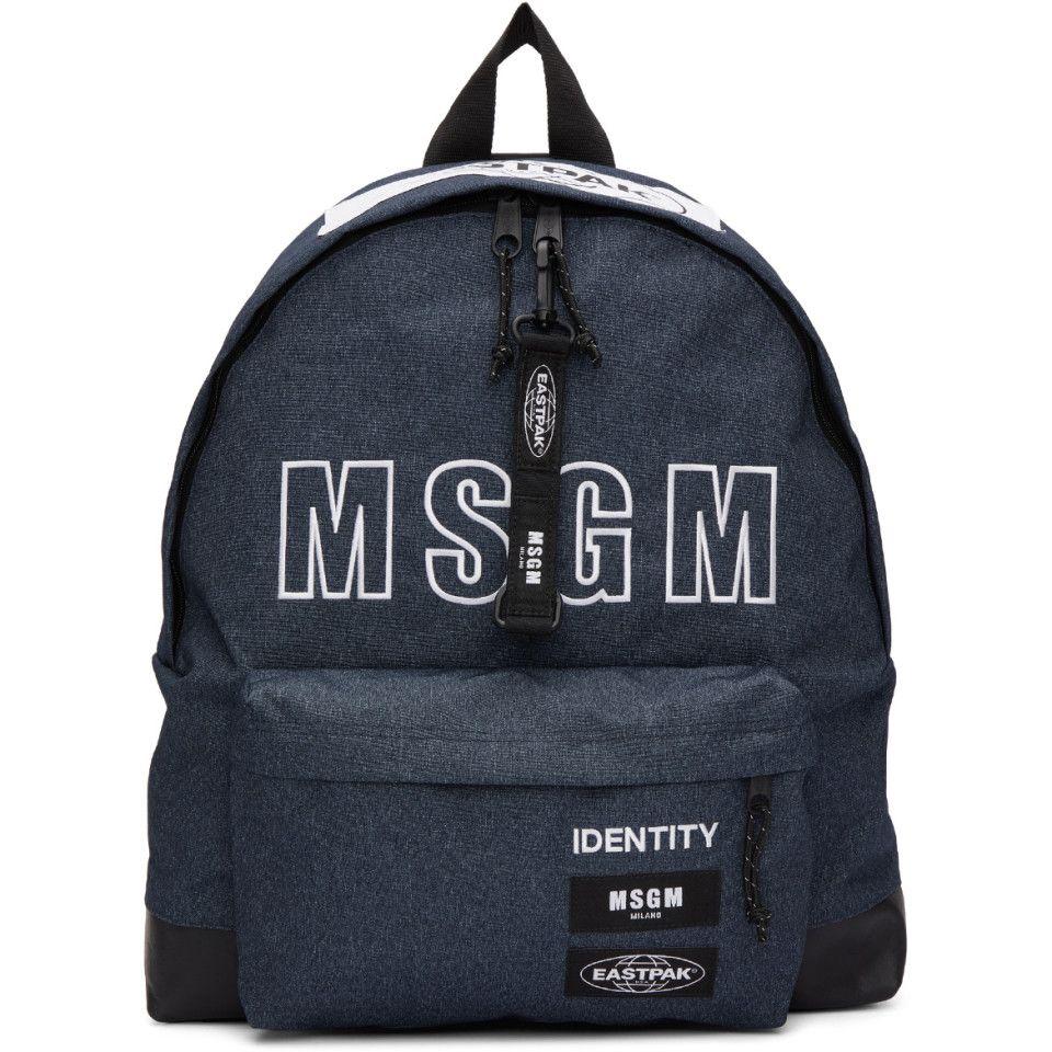 Australian Backpack Logo - MSGM Blue Eastpak Edition Logo Backpack 87782_DB Australia Sale