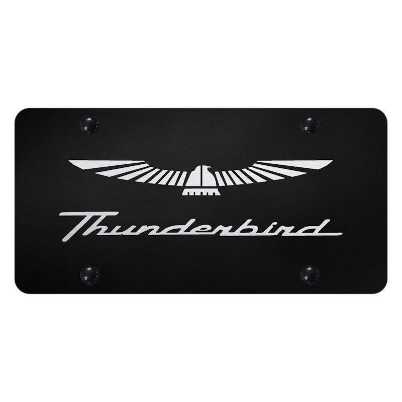 Thunderbird Logo - Autogold® PL.THU.EB - Black License Plate with Laser Etched ...