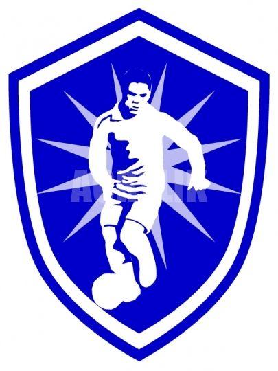 Blue Soccer Logo - Blue soccer shield logo , Vector