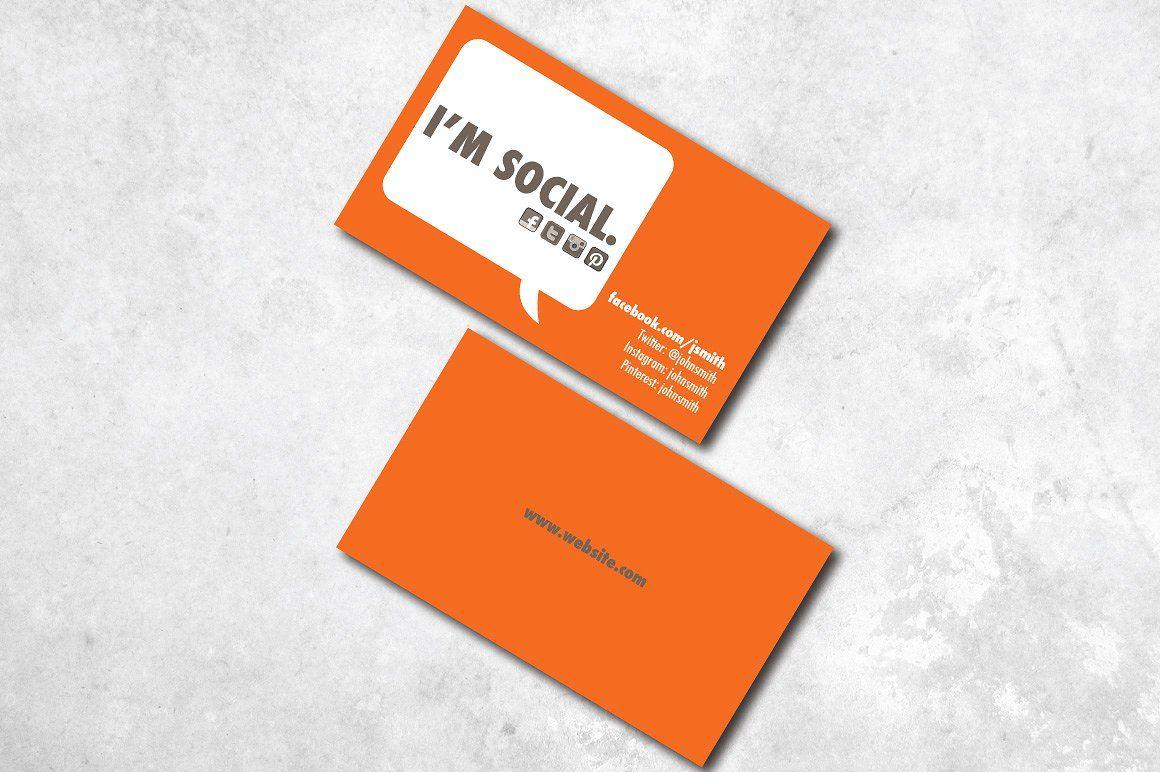 Facebook and Instagram for Business Card Logo - I'm Social Business Card Business Card Templates Creative Market