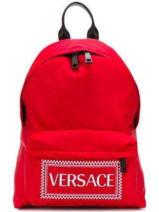 Australian Backpack Logo - Versace logo backpack SS19 - Farfetch Australia