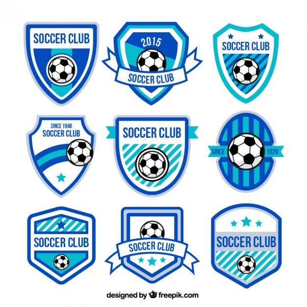 Blue Soccer Logo - Blue soccer badges Vector