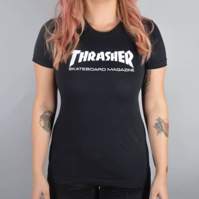 Girl Thrasher Logo - Thrasher Girls Skate Mag Logo T-Shirt - Black - SKATE CLOTHING from ...