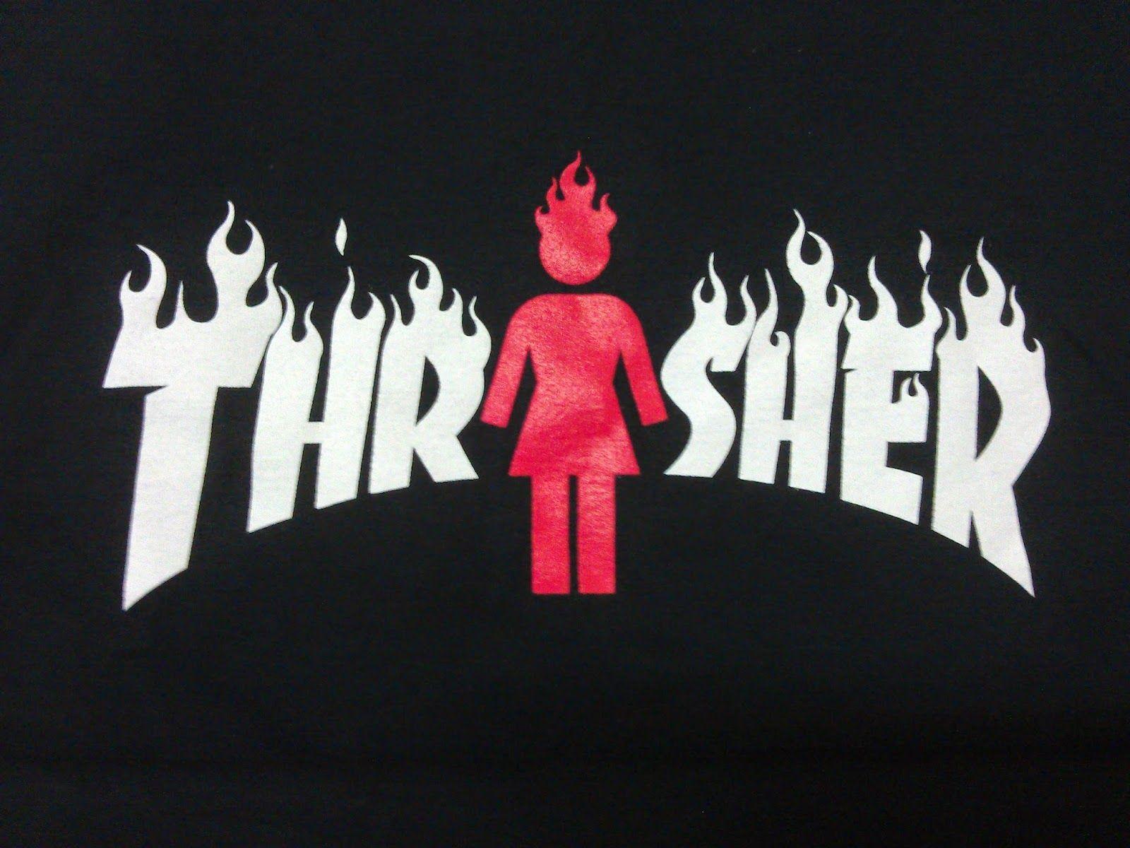 Thrasher Girl Logo - PROVOX: THRASHER X GIRL On Fire T-Shirt
