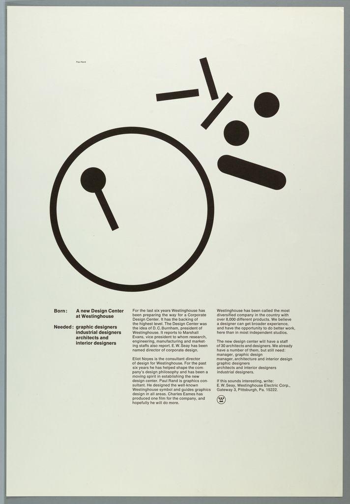 Westinghouse Logo - Poster/Advertisement, Westinghouse Design Center, 1968 | Objects ...