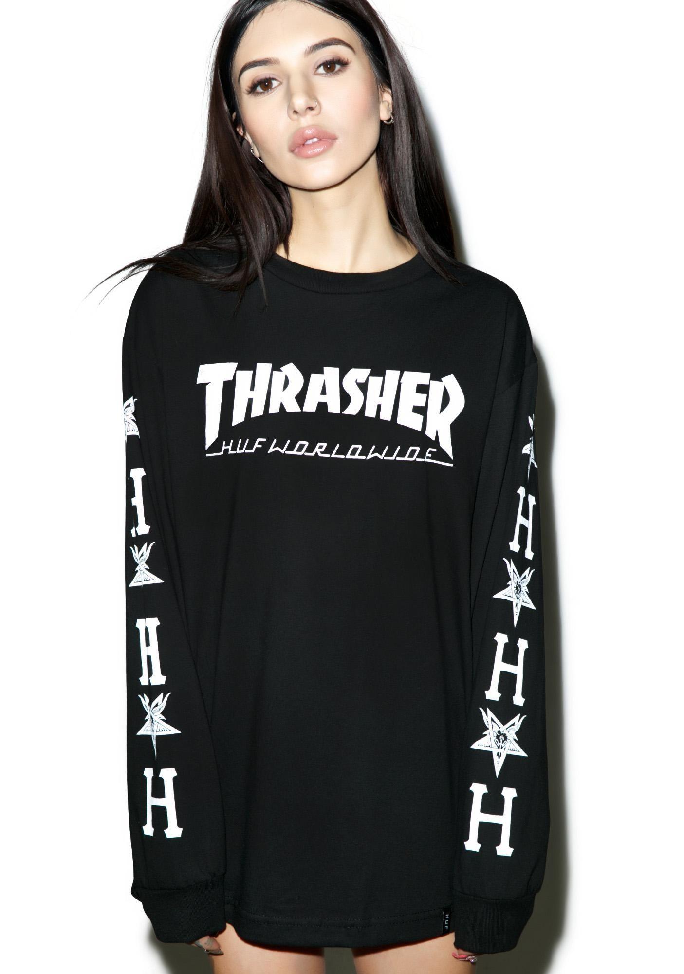 Girl Thrasher Logo - HUF X Thrasher Logo Tee | Dolls Kill