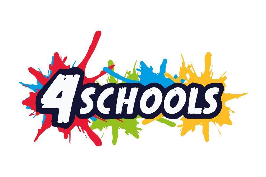 Red Green Blue and Yellow Brand Logo - paint splashes red, green, blue & yellow 4 schools logo design