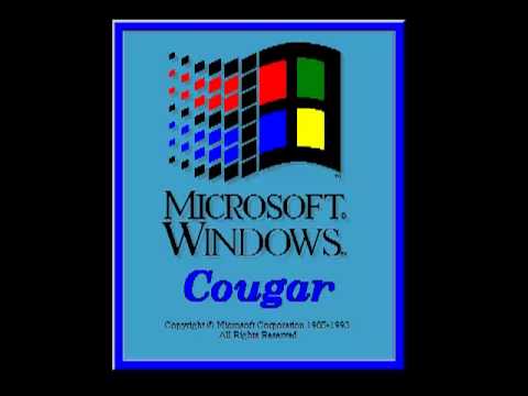 Windows 3.2 Logo - Microsoft Windows Cougar Version 3.2.028 (1993) Startup and Log On