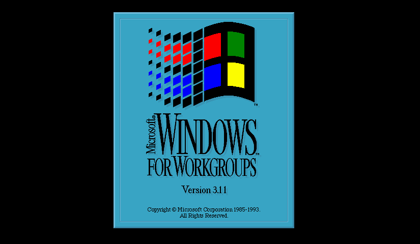 Windows 3.2 Logo - Connecting to the With Windows for Workgroups 3.11