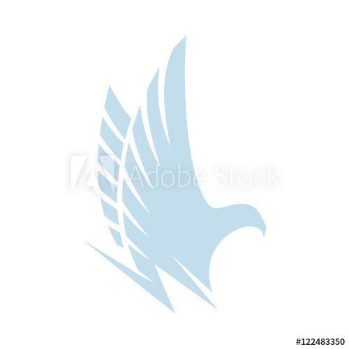 Airline Falcon Logo - Isolated abstract blue color eagle, hawk of falcon silhouette logo