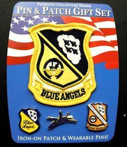 Navy Blue Angels Logo - US NAVY BLUE ANGELS 3 PIN AND 1 PATCH GIFT SET OF LAPEL PINS