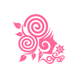 Pink Swirl Logo - Graphic Design of Flower Clipart - Pink Swirl Flower Girl with White ...