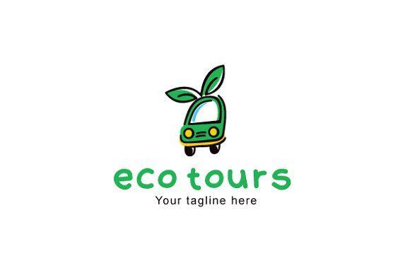 Green Cute Logo - Eco Tours Taxi Cute Logo Templates Creative Market