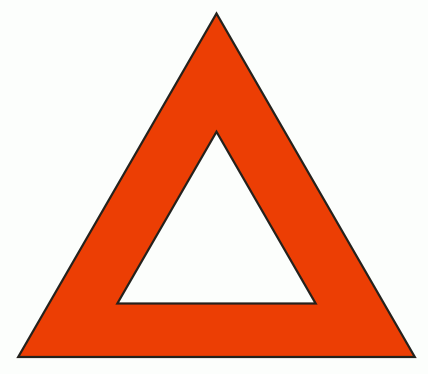 4 Red Triangles 2 White Triangle Logo - Triangle Sculpture