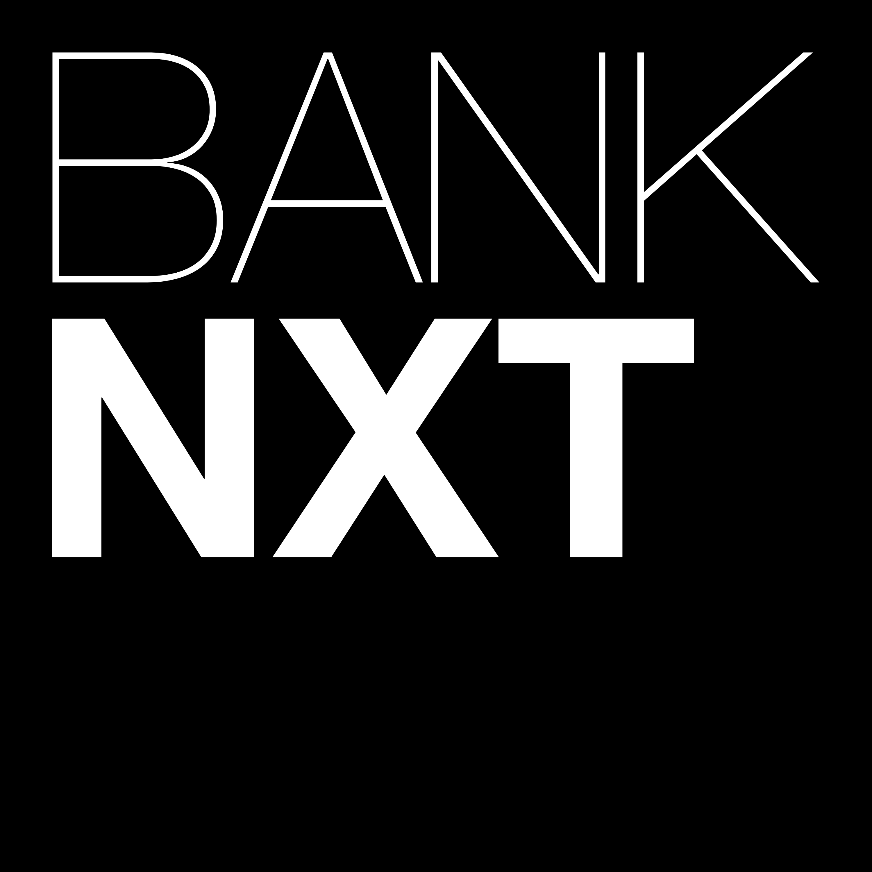 Black Square Logo - BankNXT square PNG logo on black