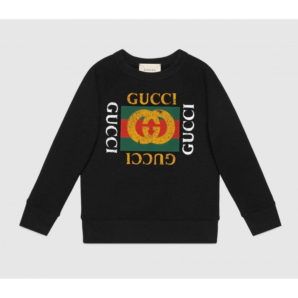Black Square Logo - Gucci Children's Black Square Logo Sweatshirt from Tiddlywinks London