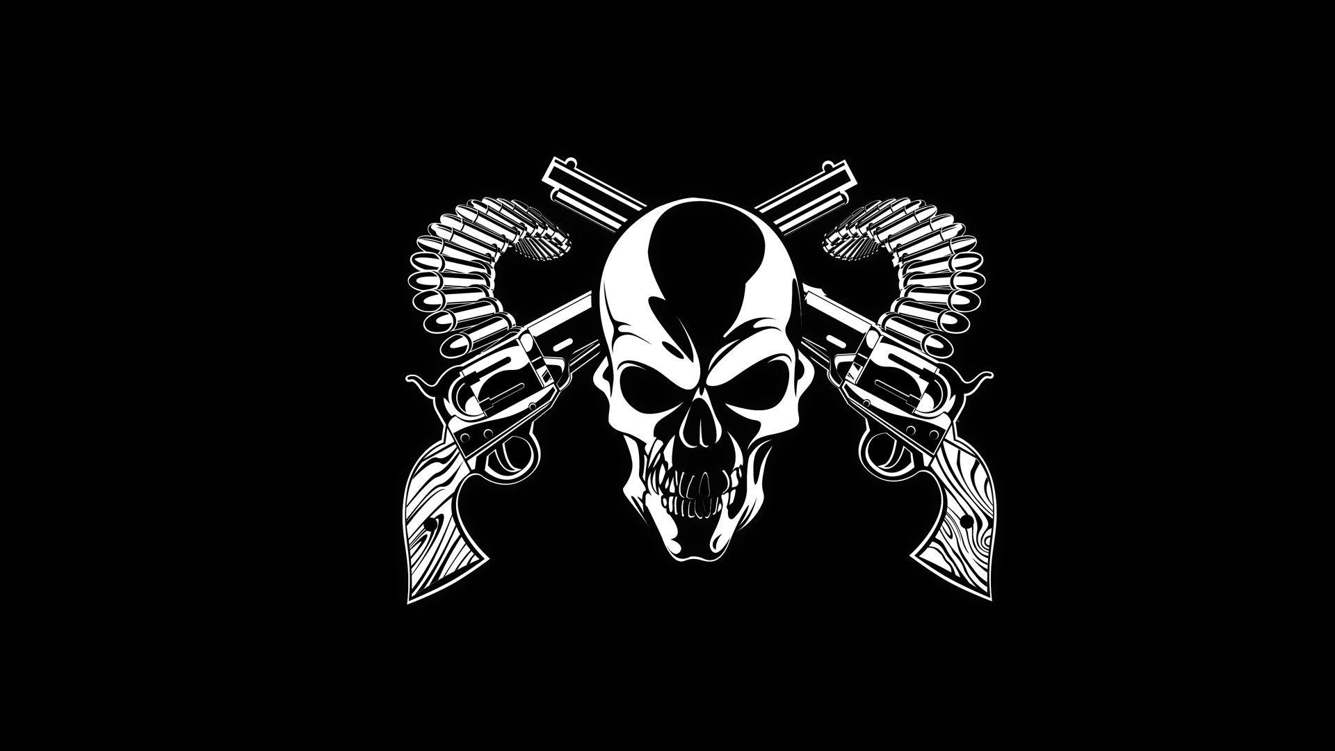Cool Gun Logo - Skulls Guns Background Image