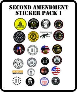 Cool Gun Logo - Amazon.com: (PACK OF 5 STICKERS) Pro-Gun 2nd Amendment Guns ...