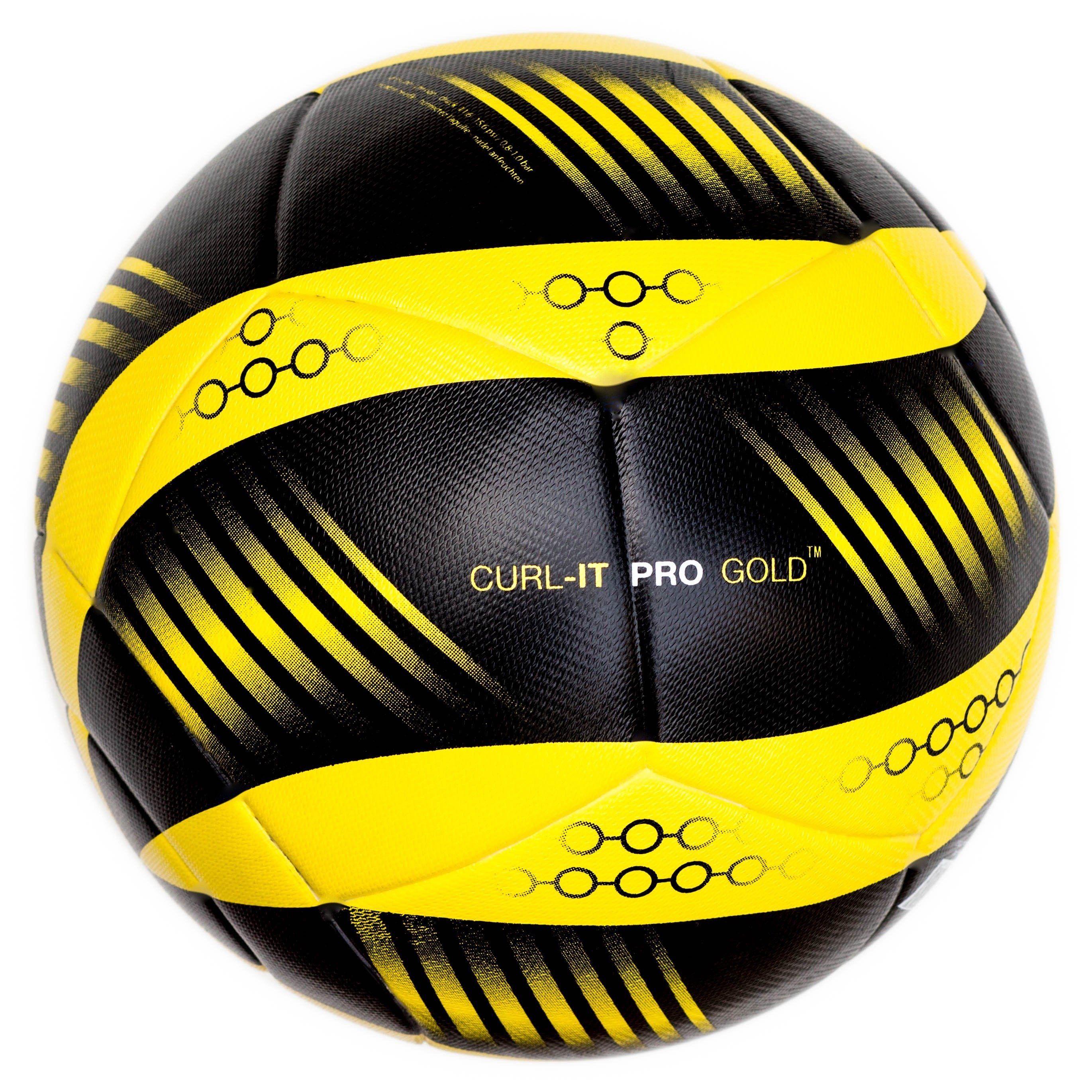 Five Ball Diadora Logo - Bend It Soccer, Curl It Pro Gold, Soccer Ball Size Match Ball