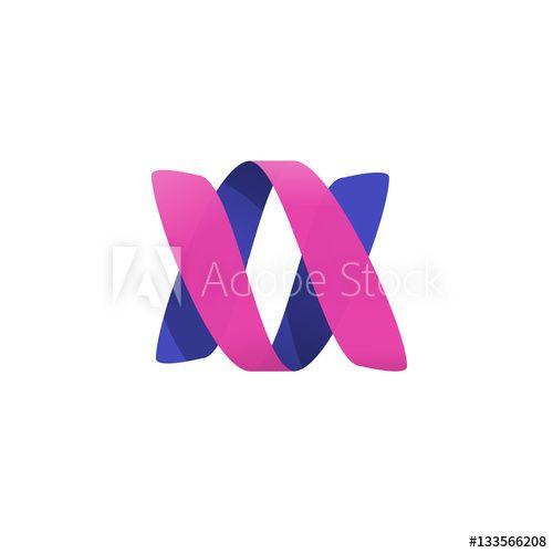 Pink Swirl Logo - Abstract violet pink color ribbon spiral vector logotype, a v
