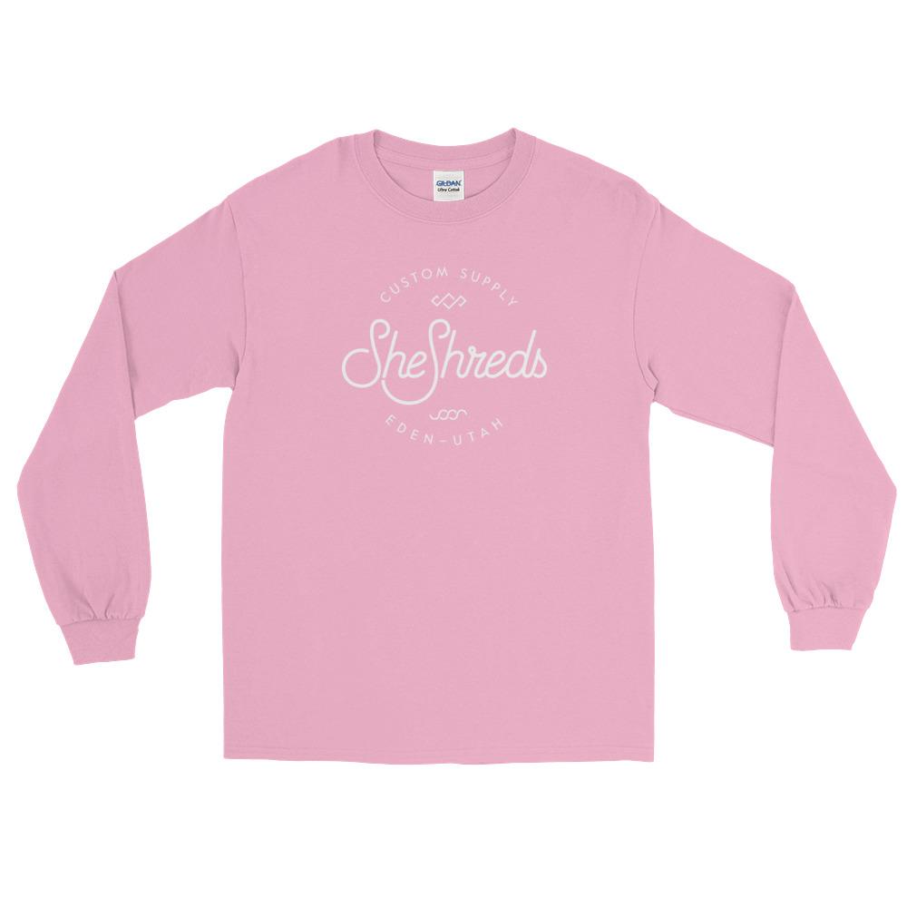 Pink Swirl Logo - Swirl Logo Baby Pink Long Sleeve T-Shirt - SheShreds.co